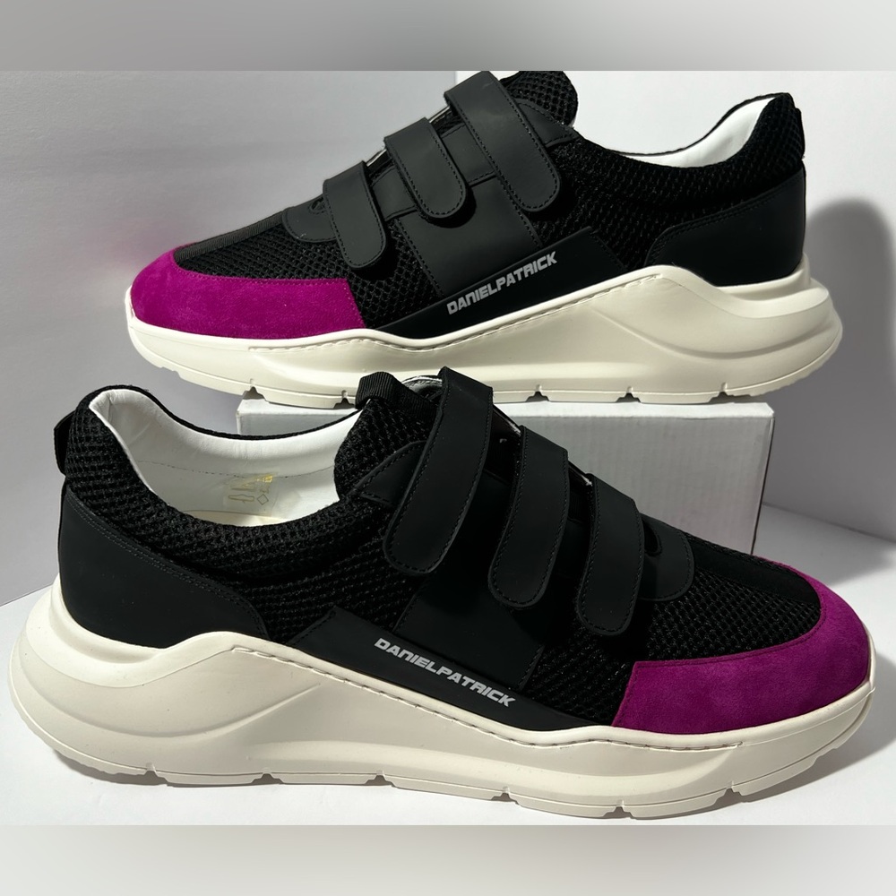Daniel Patrick Panel Runner Sneakers shoes straps black purple men’s EU 45 US 12
